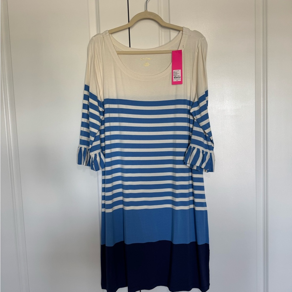 Lilly Pulitzer Blue and White Striped Dress